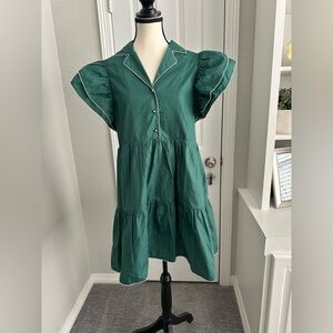 NWT Entro Forest Green Collared Dress Size Small